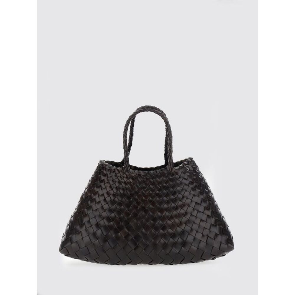 Santa Croce Flared Woven Leather Handbag Dragon Diffusion With Braided Handles
